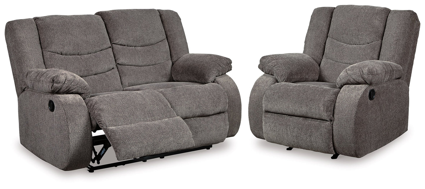 Tulen Gray Reclining Loveseat and Recliner