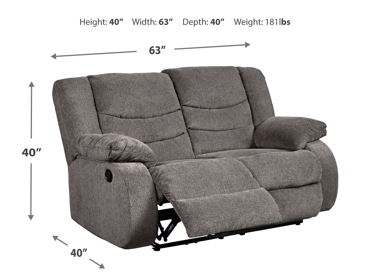 Tulen Gray Reclining Loveseat and Recliner