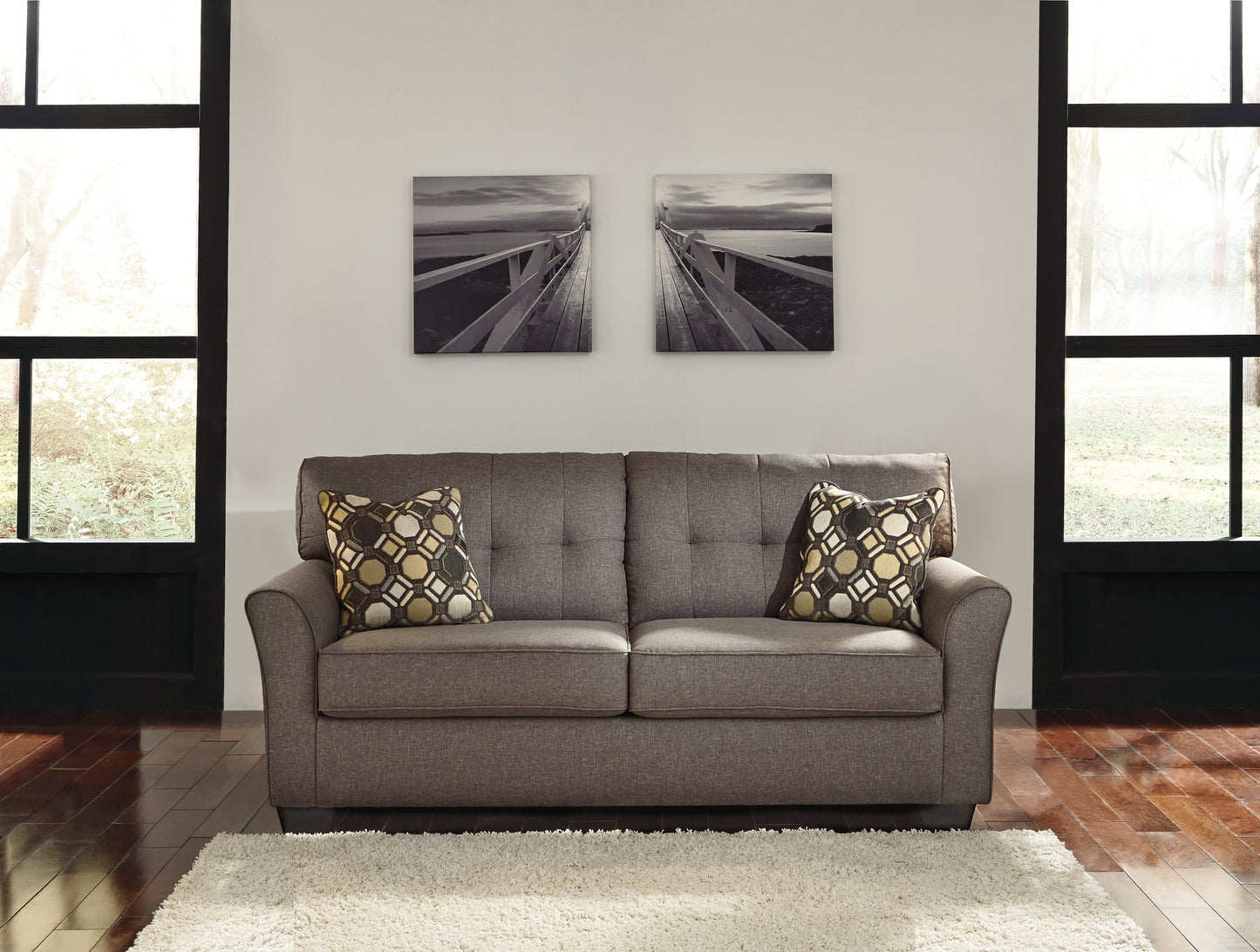 Tibbee Gray Sofa and Loveseat with Chaise