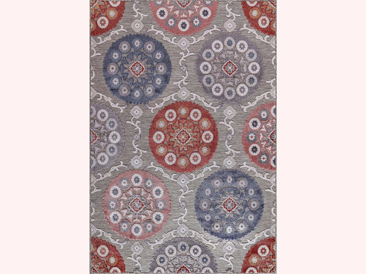 Spring Multi Color Bohemian Medallion Floral Non-Shedding Indoor/Outdoor Area Rugs - Ornate Home