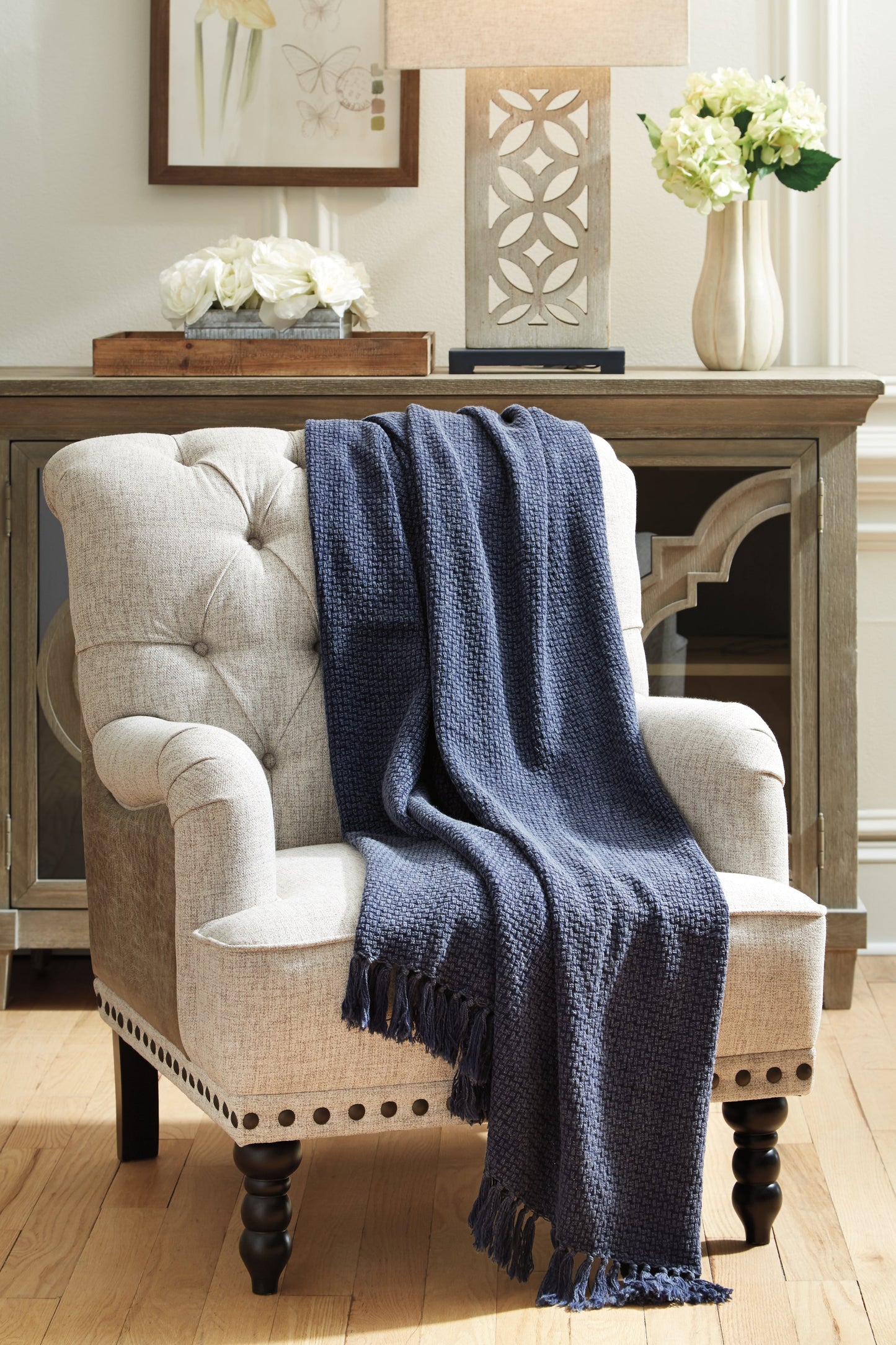 Yasmin Navy Throw (Set of 3)