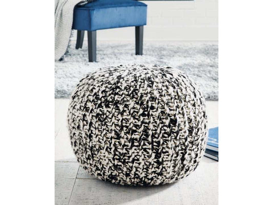 Latricia Black/White Pouf