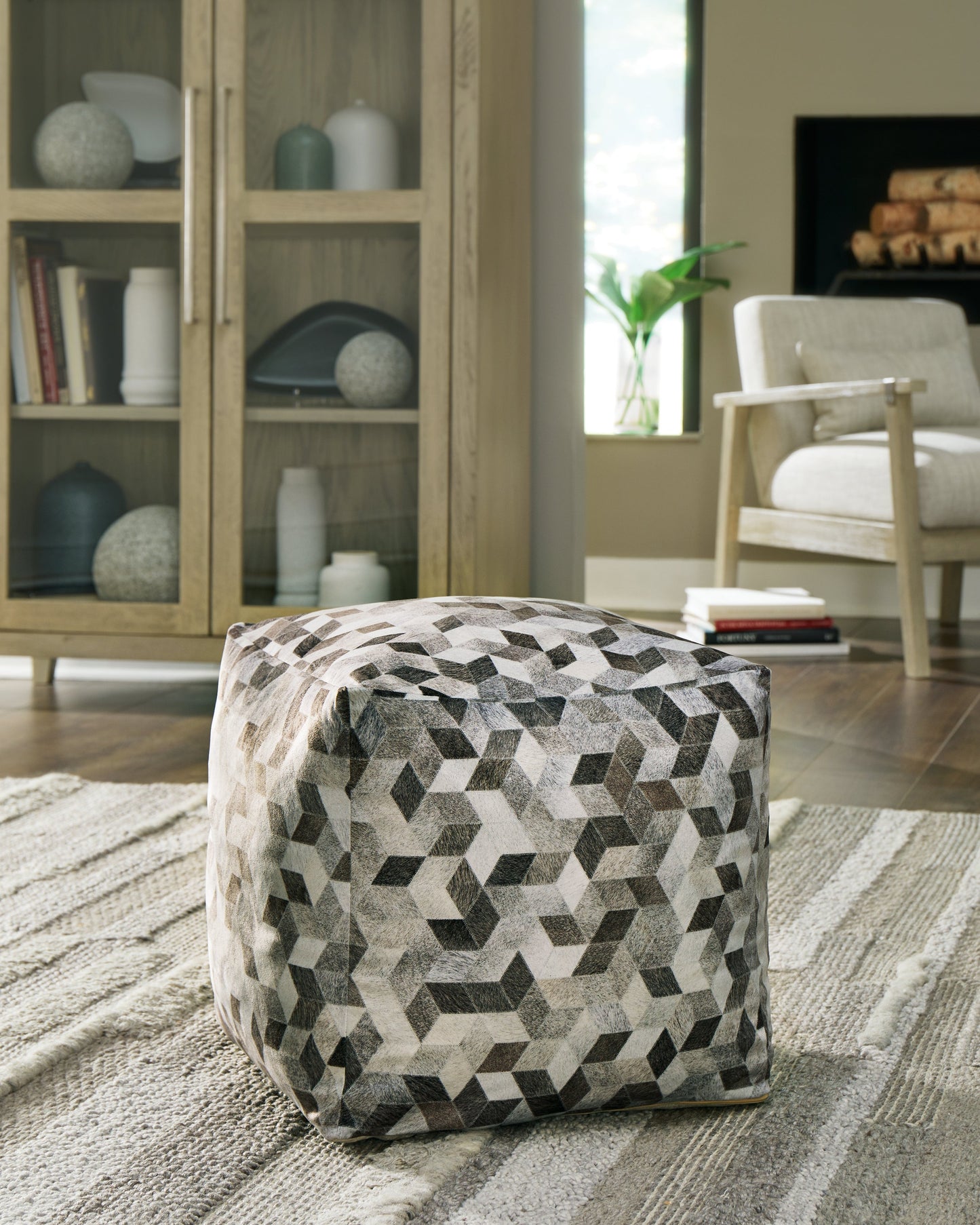 Albermarle Gray/Brown Pouf