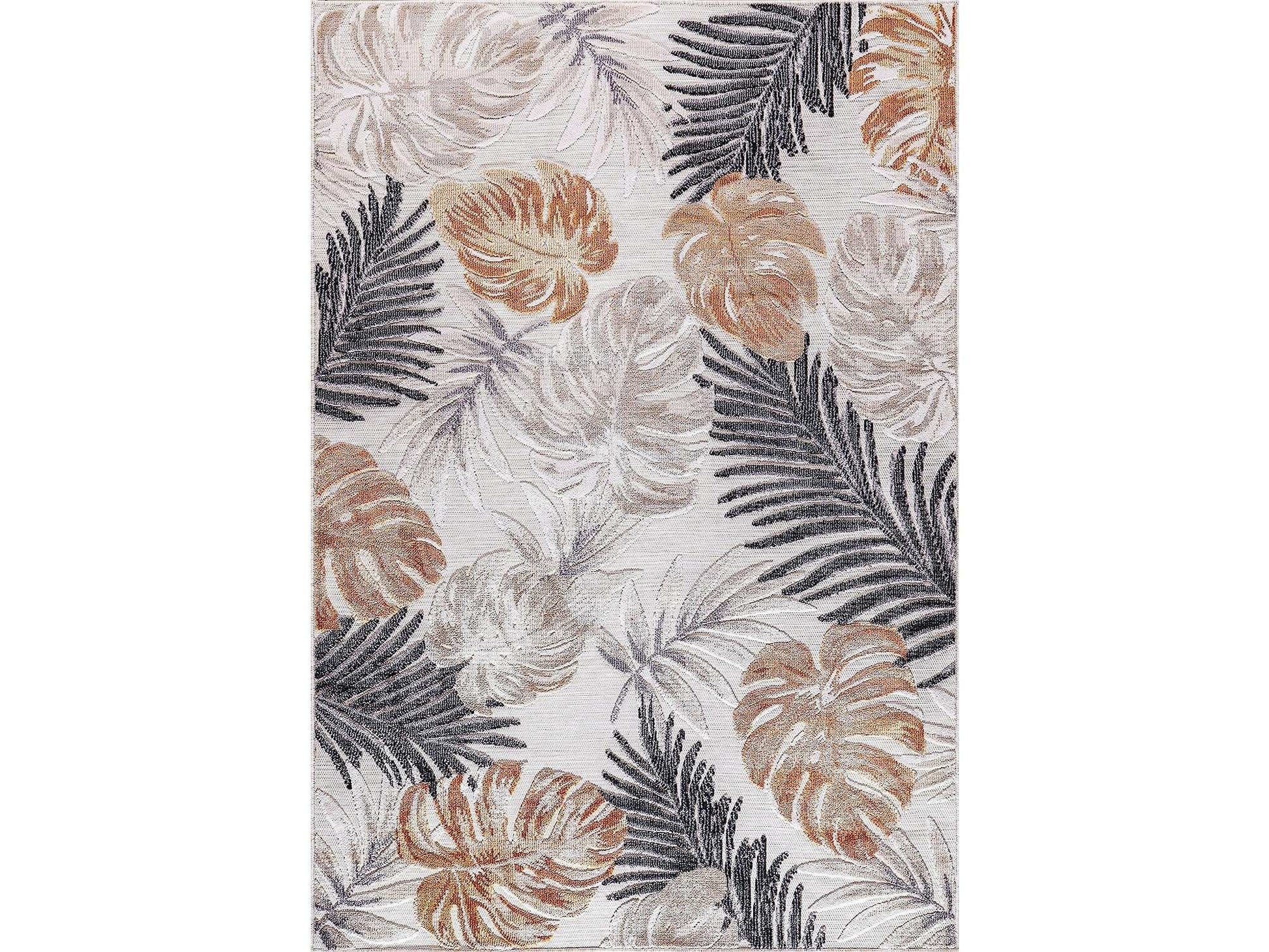 Spring Yellow Leaf Tropical Botanical Non-Shedding Indoor/Outdoor Area Rugs - Ornate Home