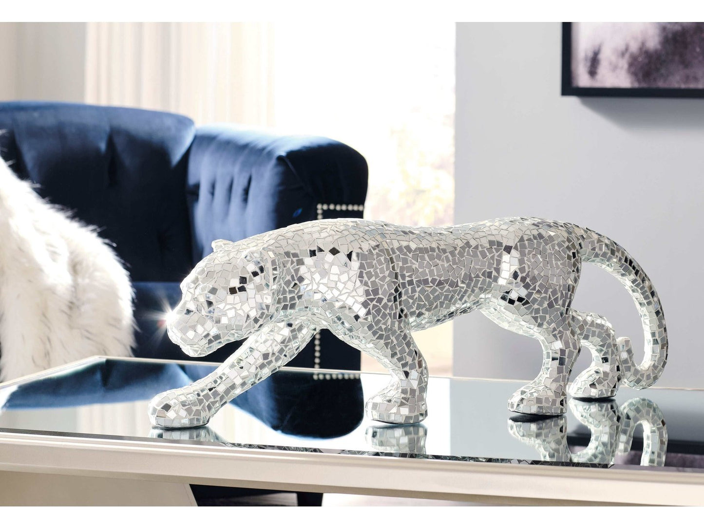 Drice Mirrored Panther Sculpture