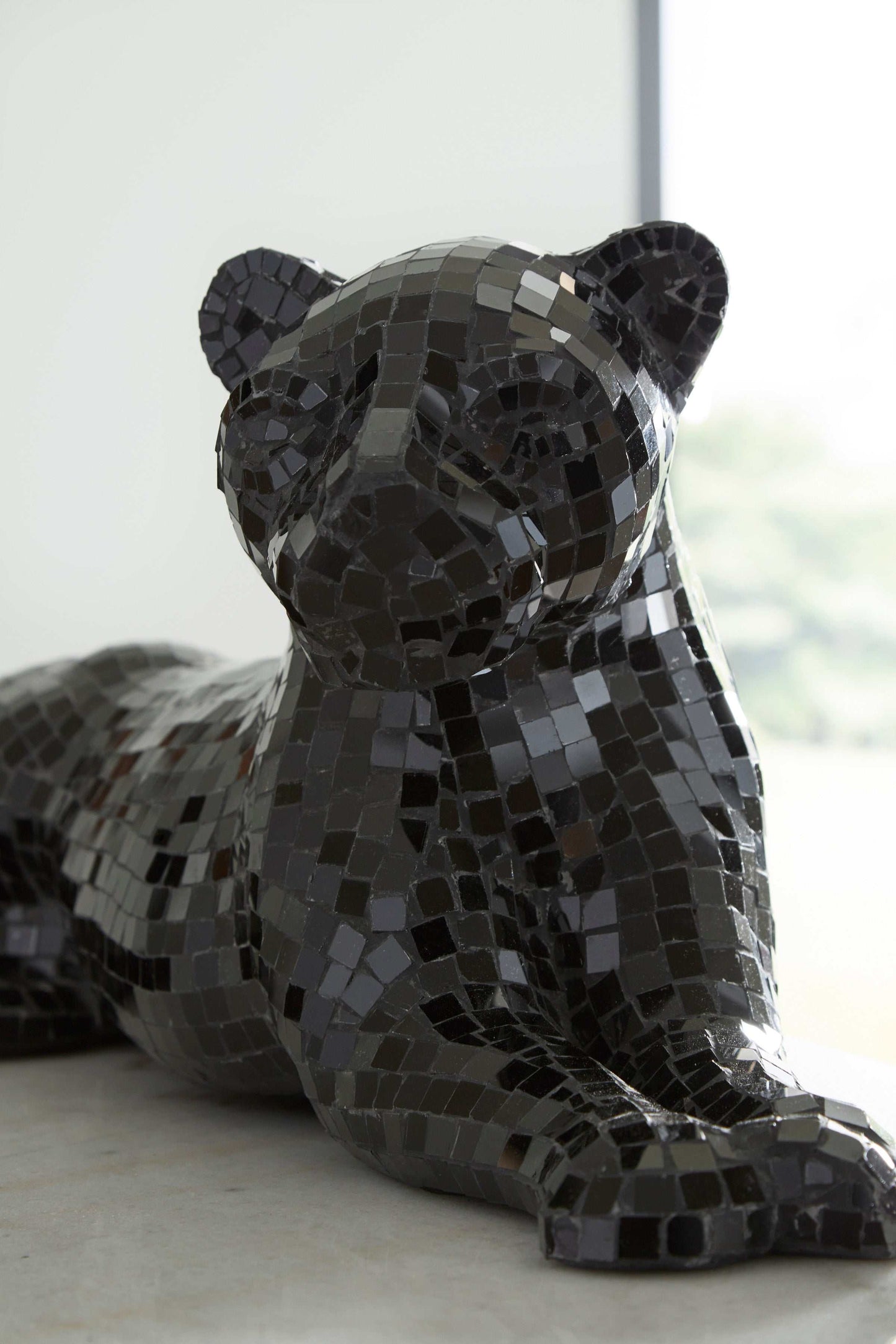 Drice Black Glass Panther Sculpture