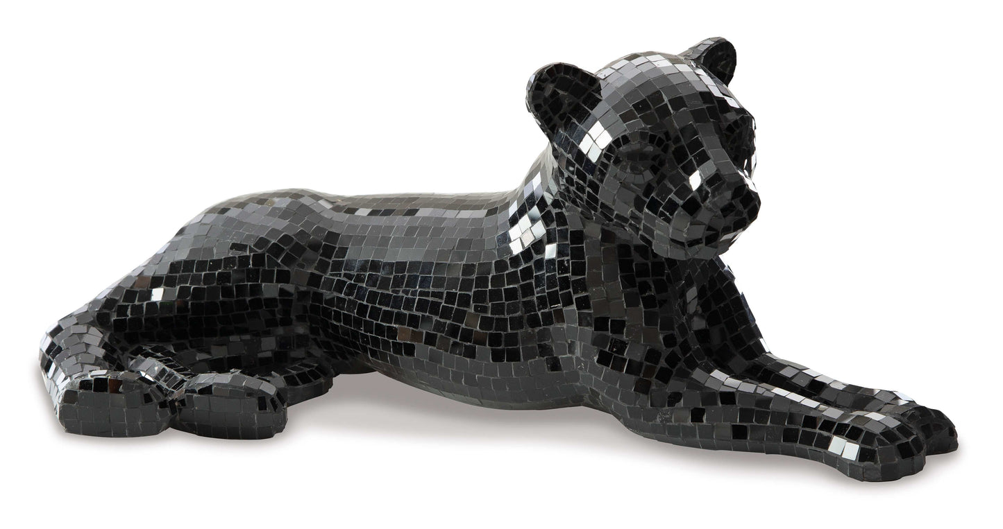 Drice Black Glass Panther Sculpture