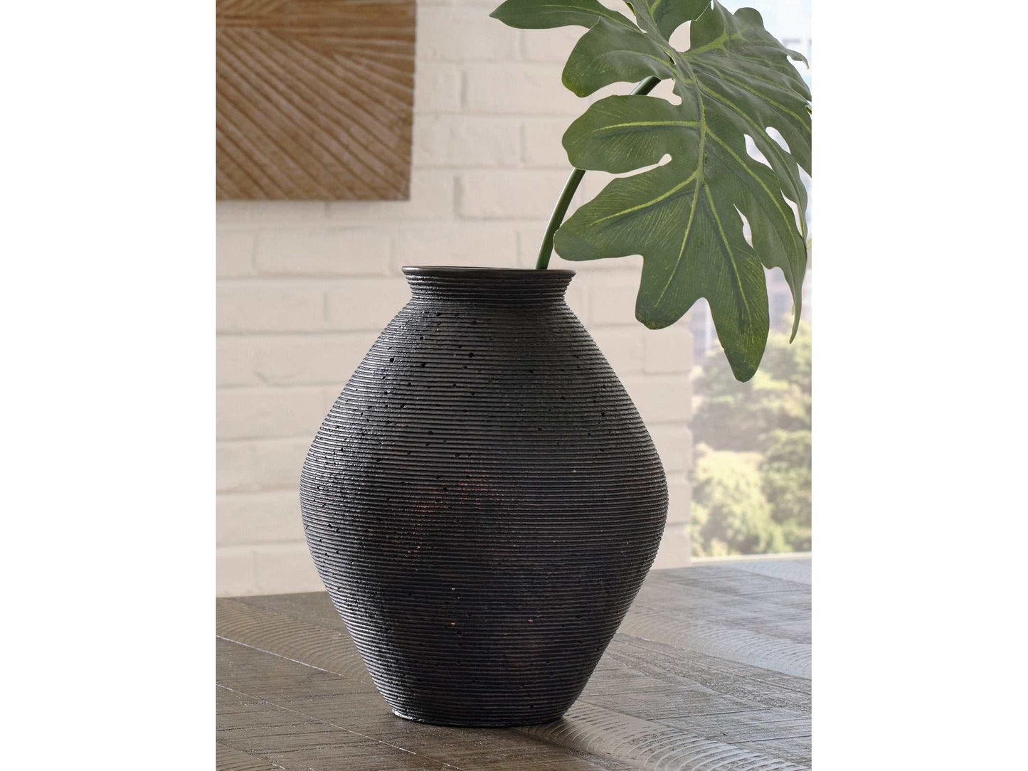 Hannela Antique Brown Vase (12"H)