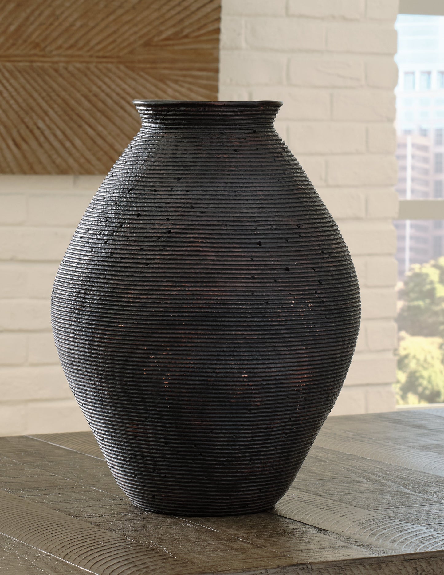 Hannela Antique Brown Vase (17"H)