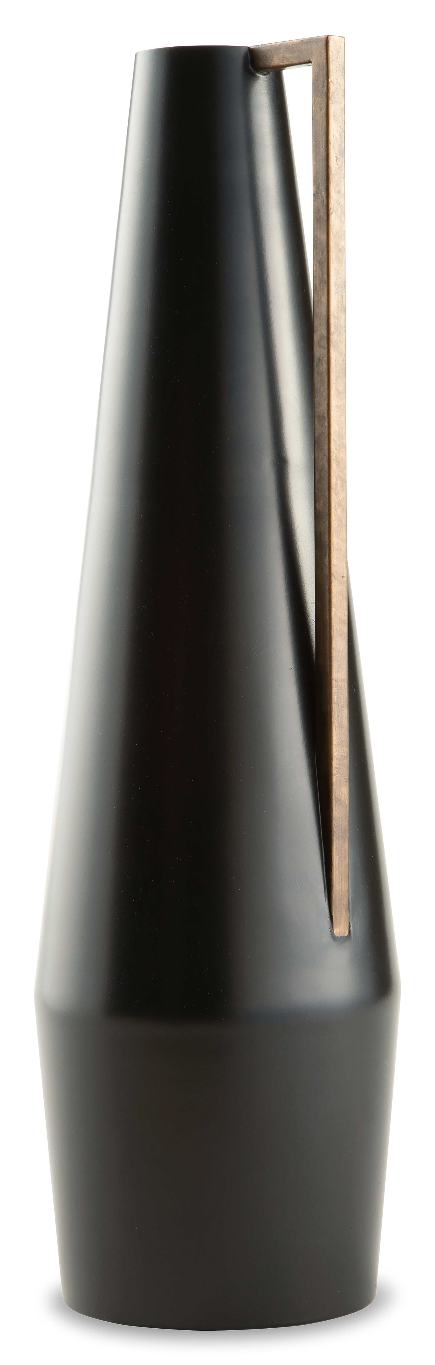 Pouderbell Black/Gold Finish Vase