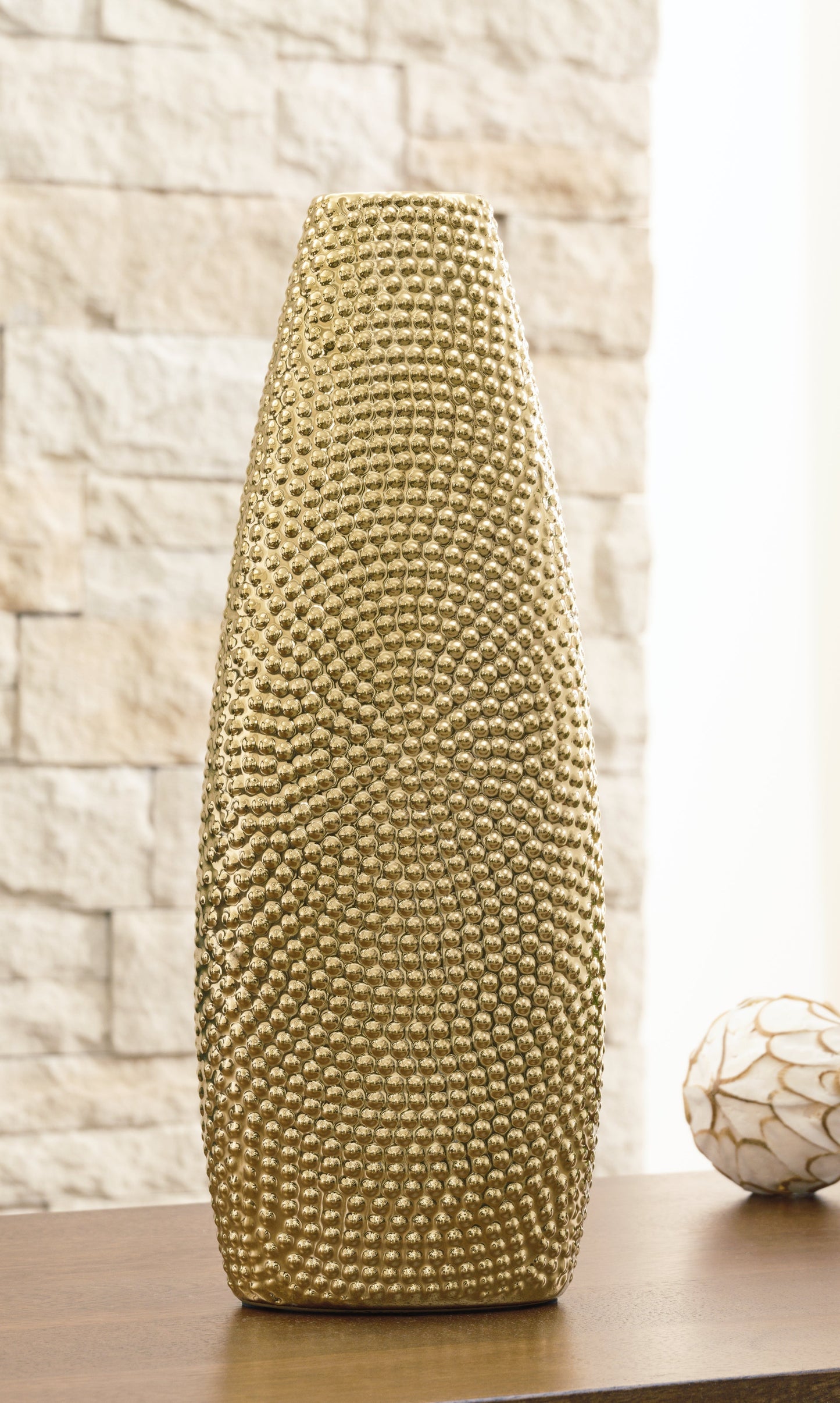 Efim Gold Finish Vase (13.75" H)