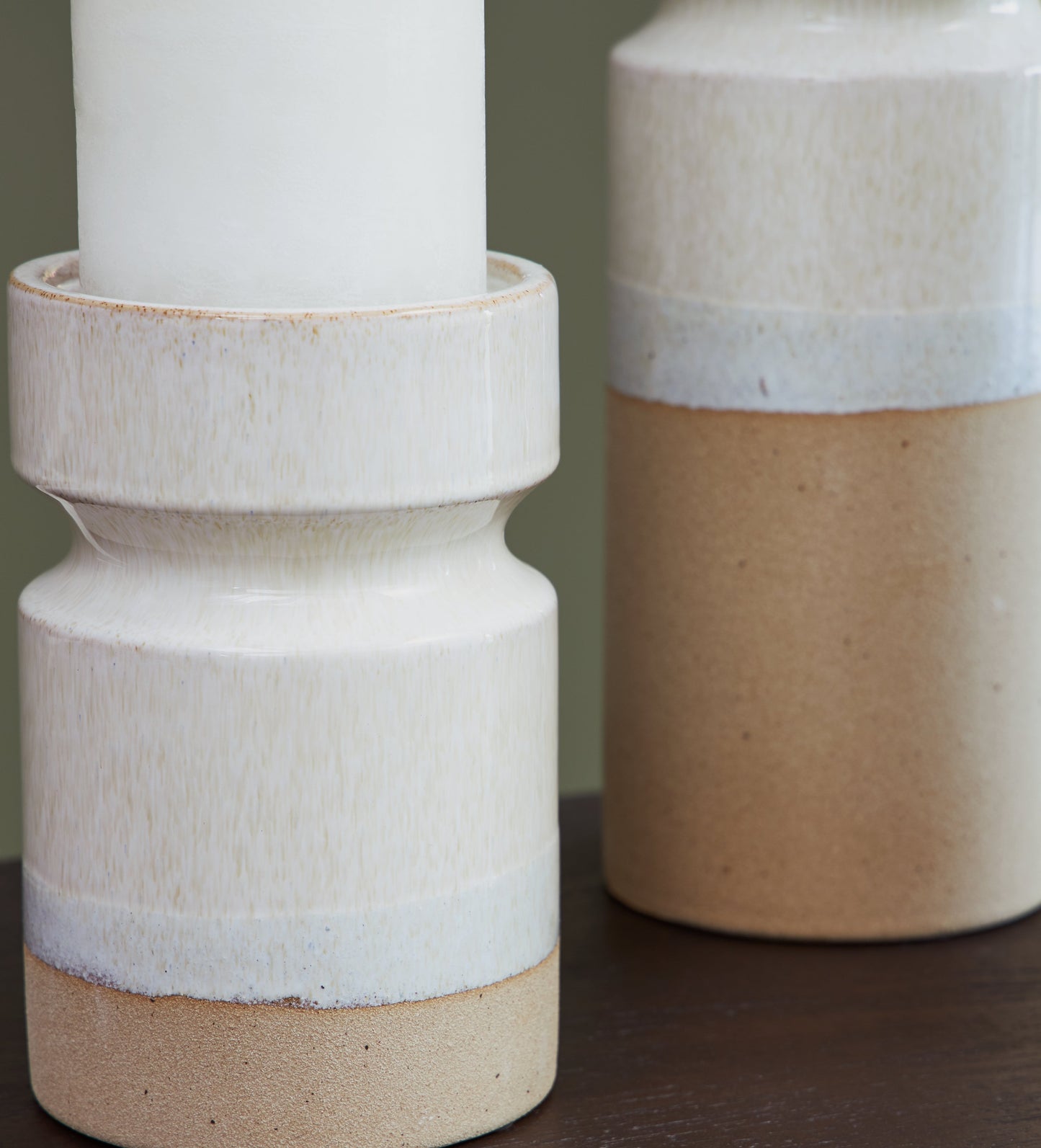 Hurston Ivory/Brown Candle Holder (Set of 3)