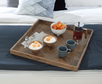 Heddford Brown Tray - Ornate Home