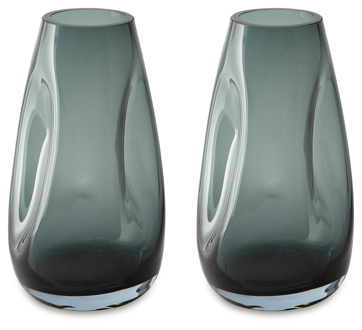 Beamund Teal Blue Vase (Set of 2)