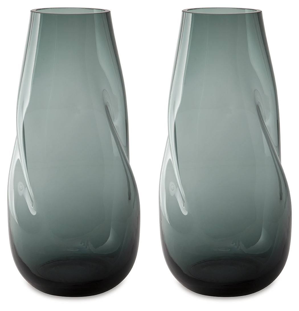 Beamund Teal Blue Vase (Set of 2)