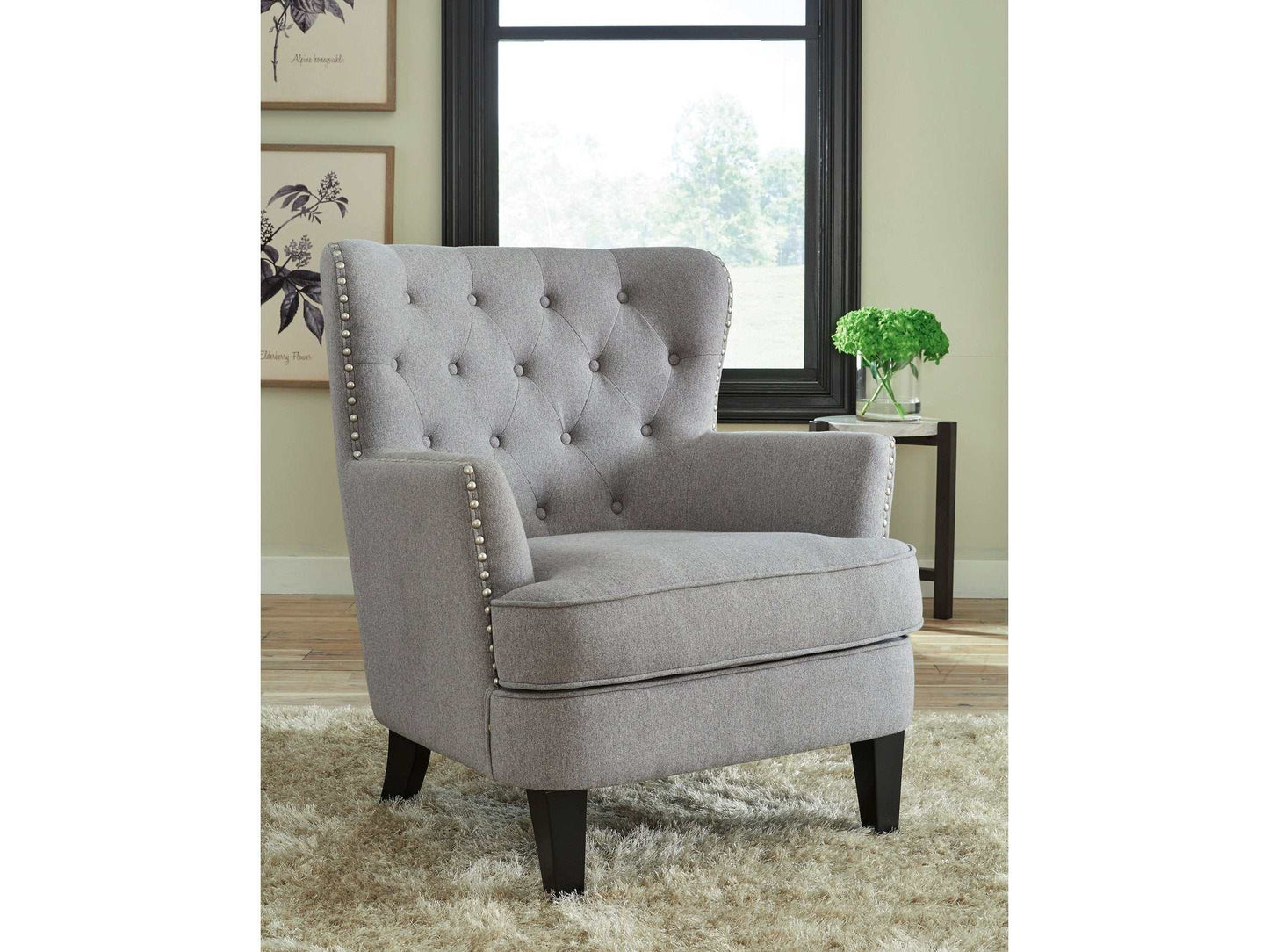 Romansque Light Gray Accent Chair