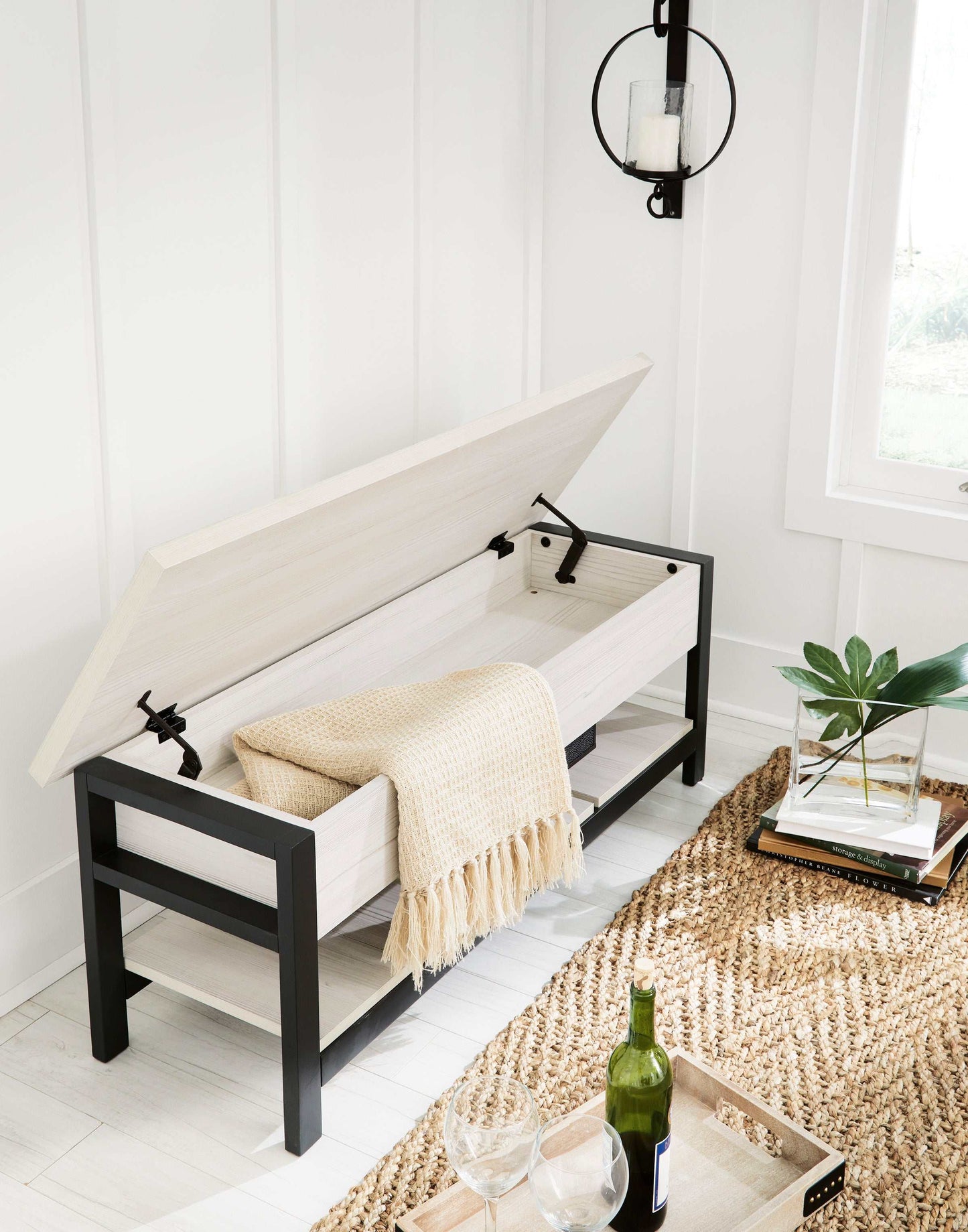 Rhyson White Storage Bench