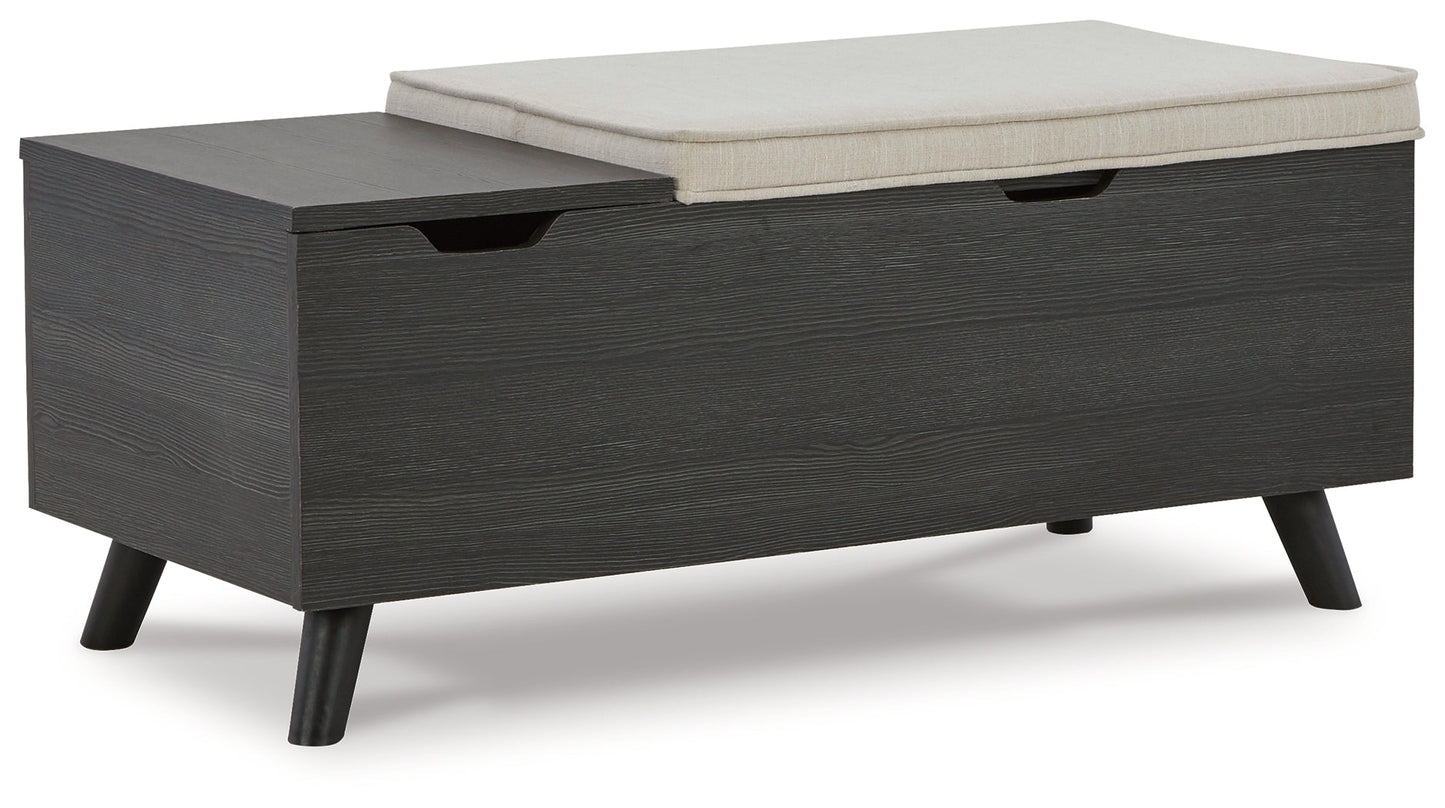 Yarlow Linen/Gray Storage Bench