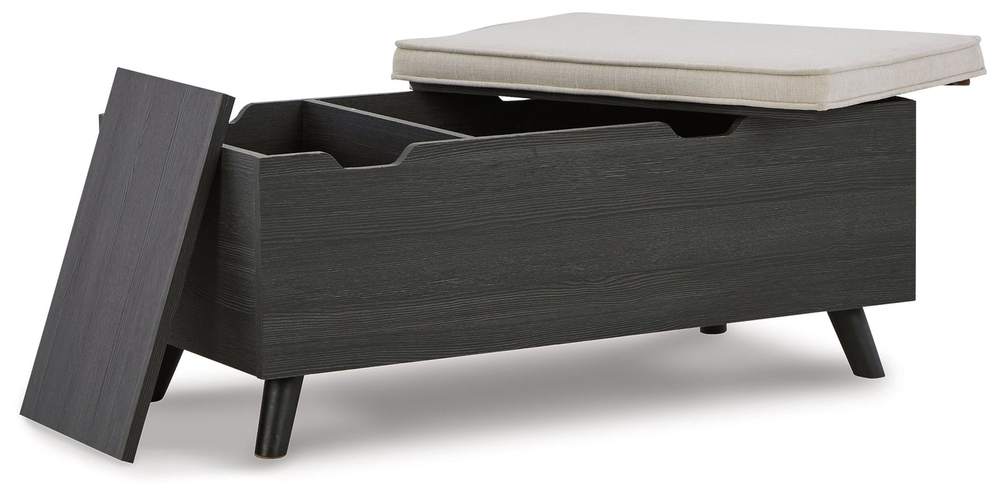 Yarlow Linen/Gray Storage Bench