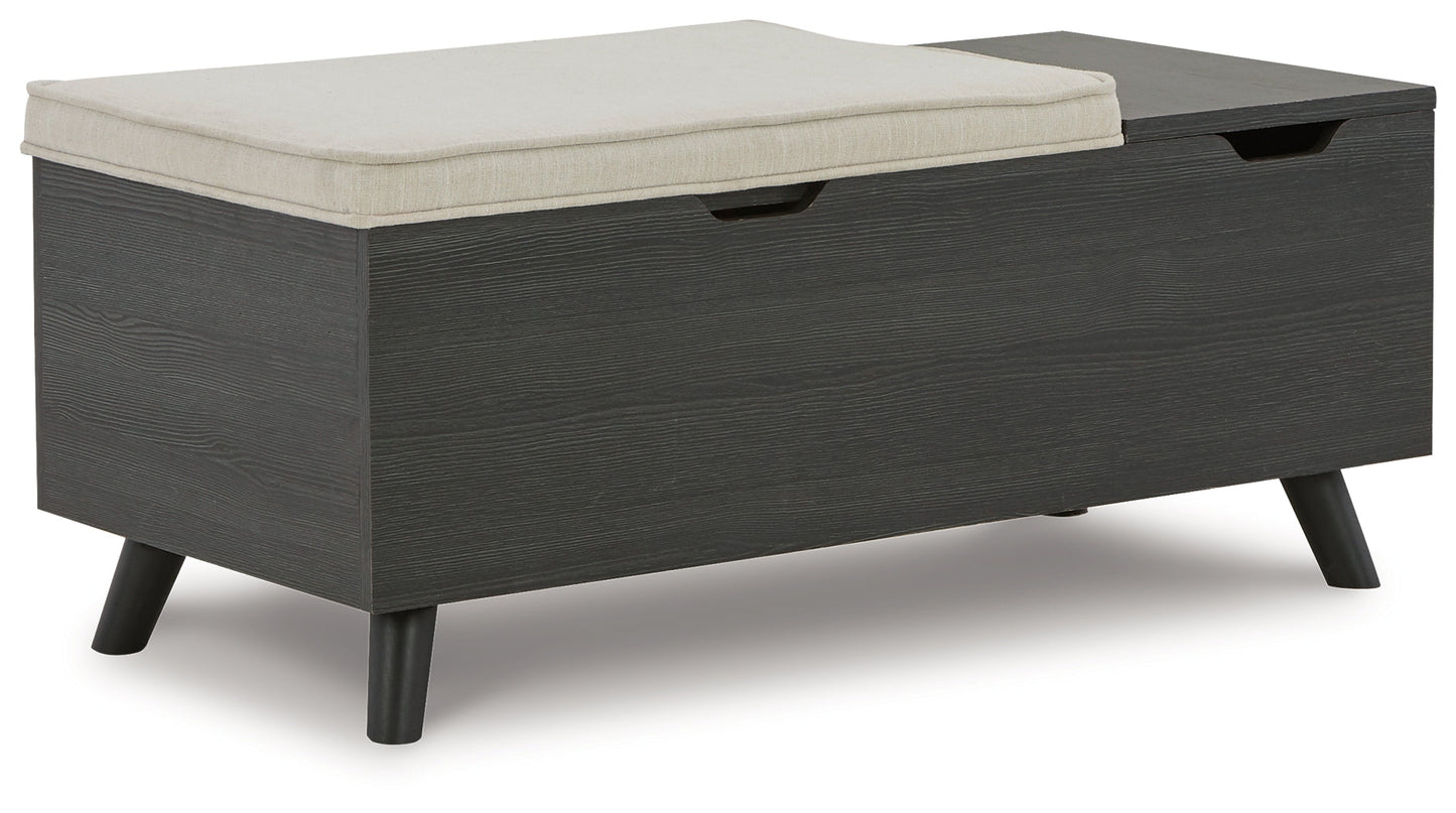 Yarlow Linen/Gray Storage Bench