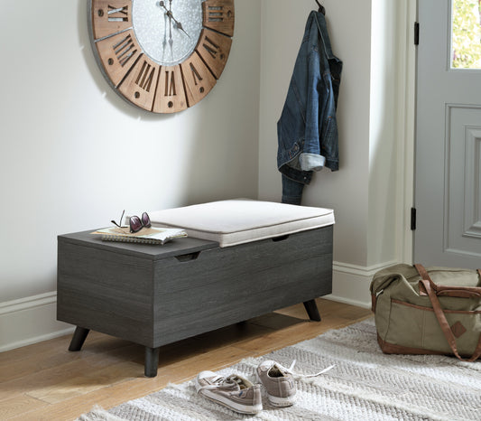 Yarlow Linen/Gray Storage Bench