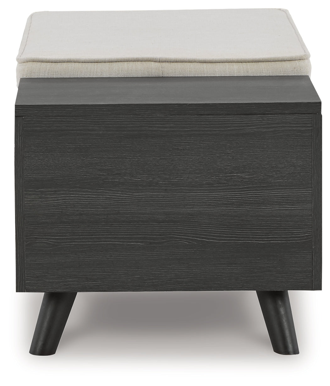 Yarlow Linen/Gray Storage Bench