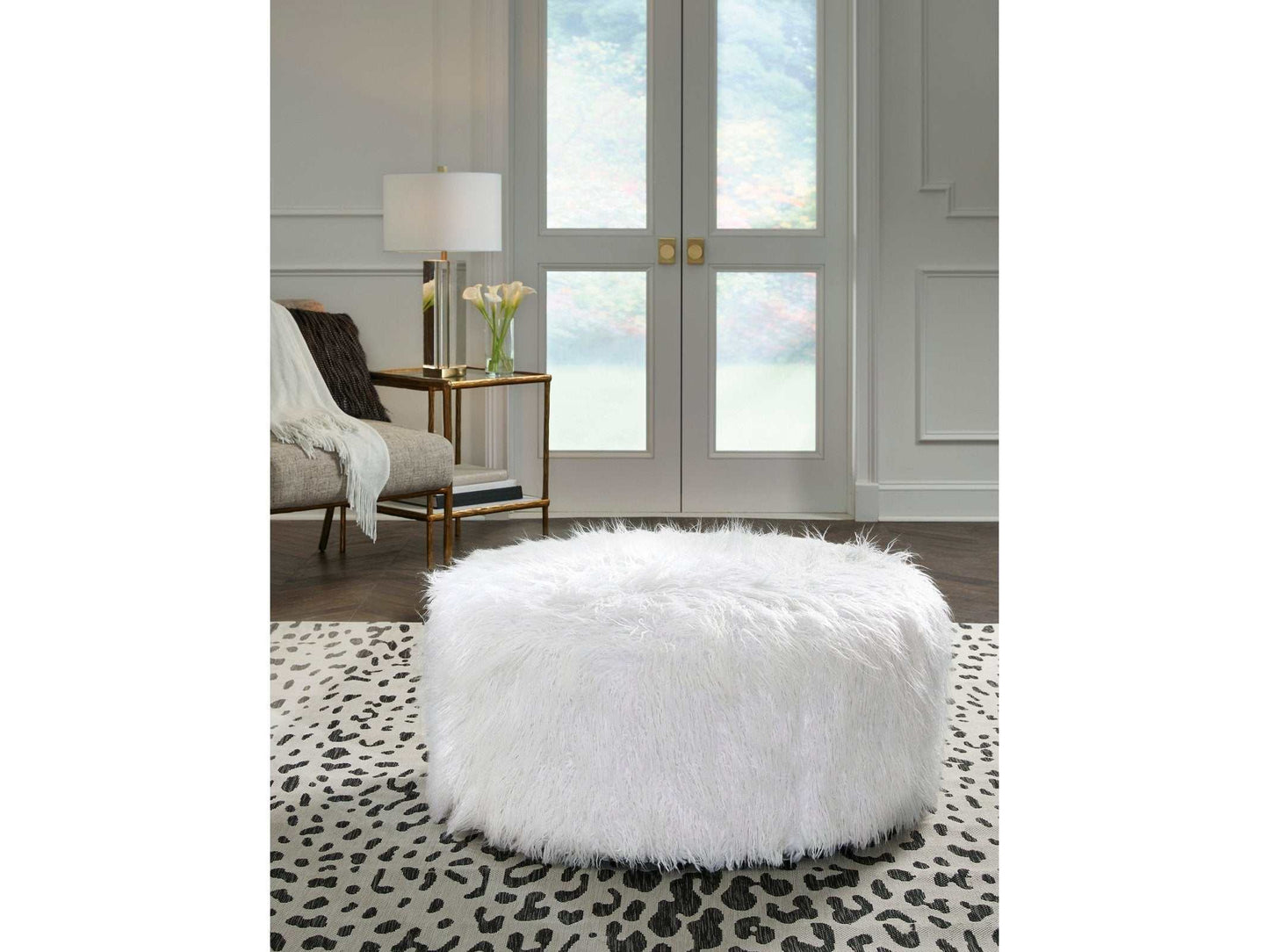 Galice White Oversized Accent Ottoman