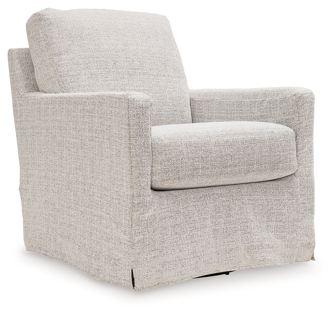 Nenana Next-Gen Nuvella Stone Swivel Glider Accent Chair