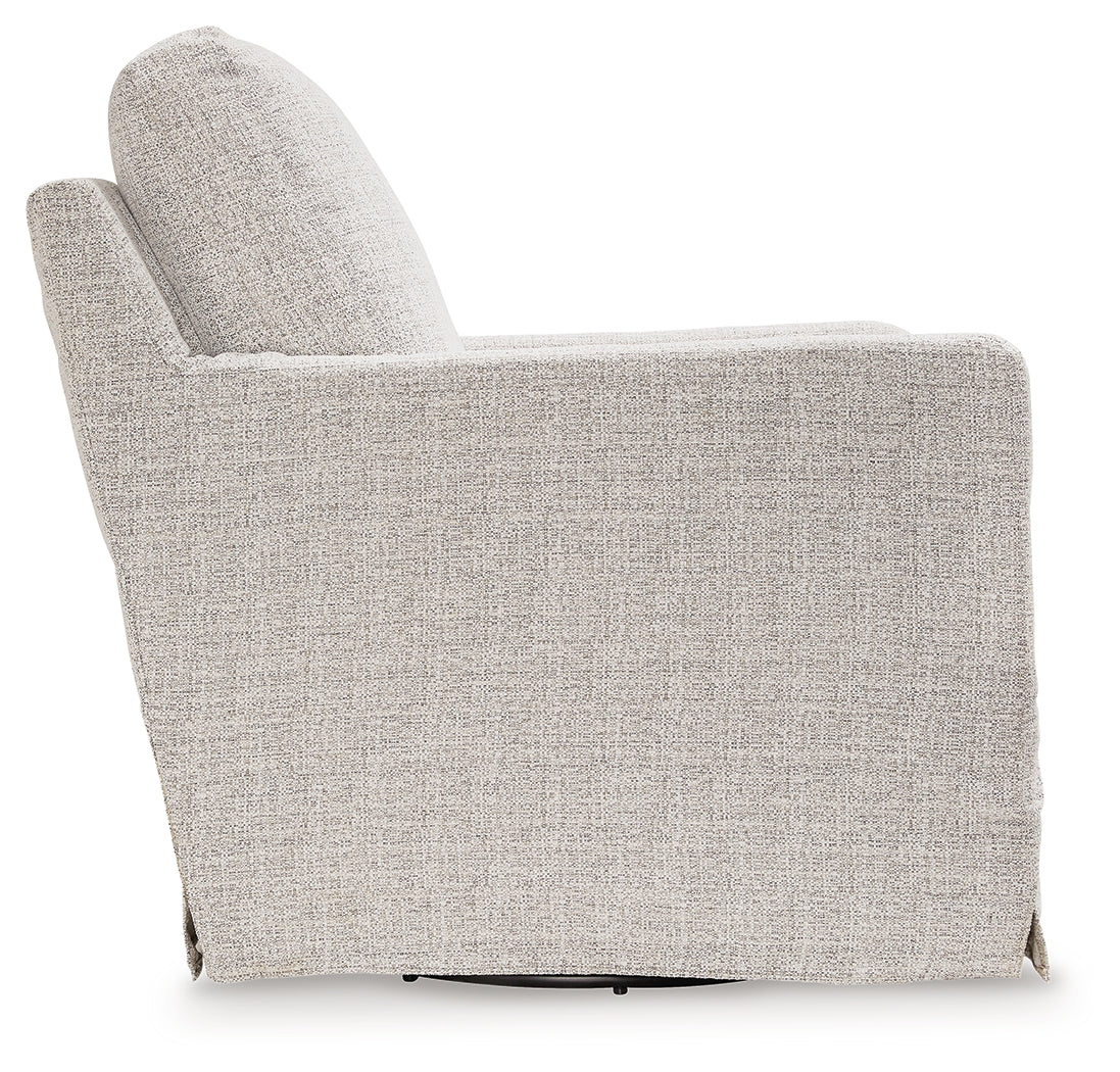 Nenana Next-Gen Nuvella Stone Swivel Glider Accent Chair