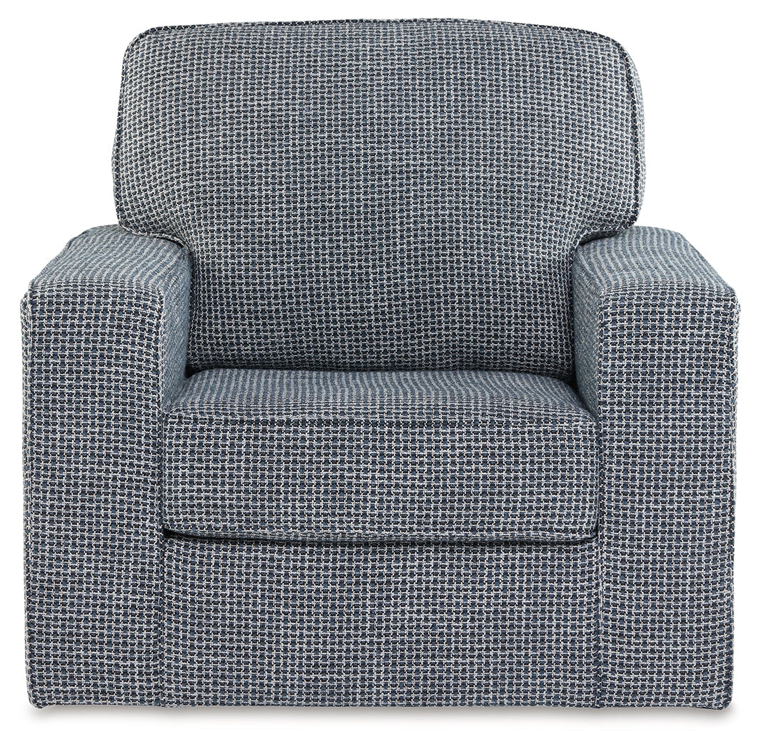 Olwenburg Denim Swivel Accent Chair