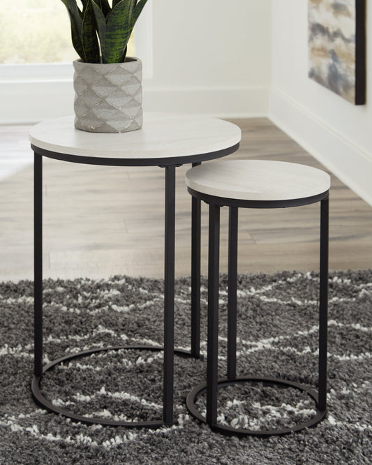 Briarsboro White/Black Accent Table (Set of 2)