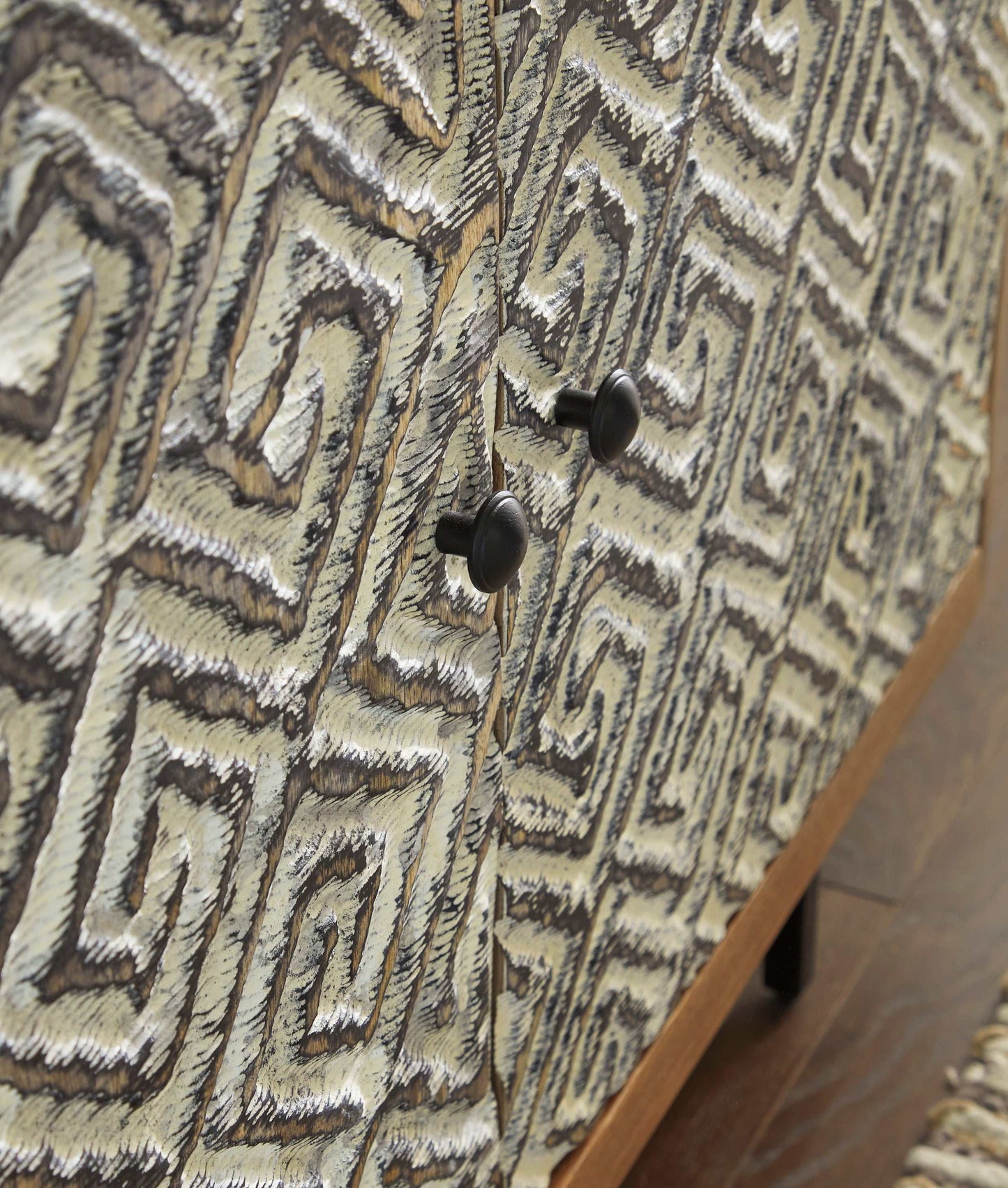 Kerrings Brown/Black/White Accent Cabinet