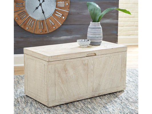 Ryker Distressed White Storage Trunk