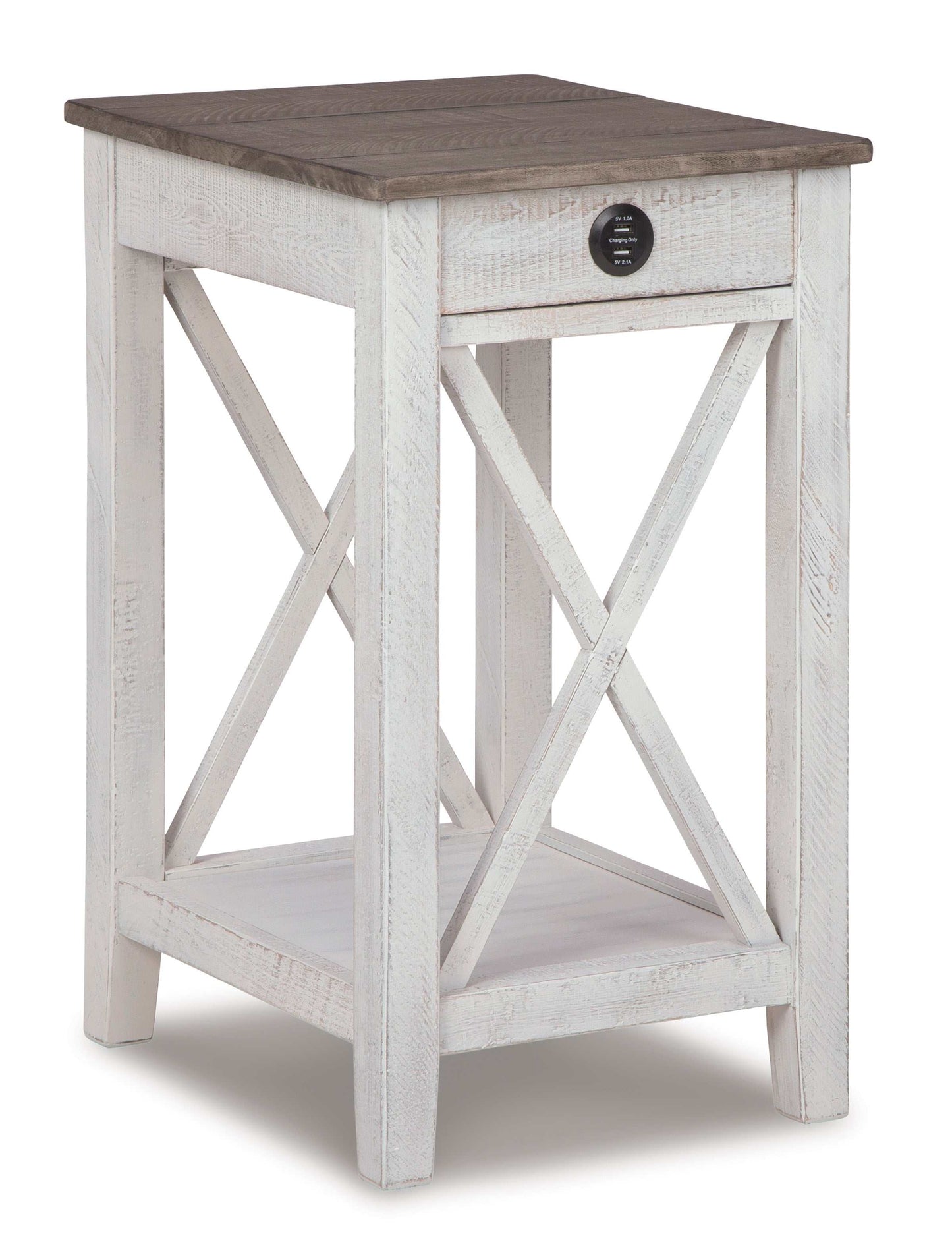 Adalane White & Gray Accent Table