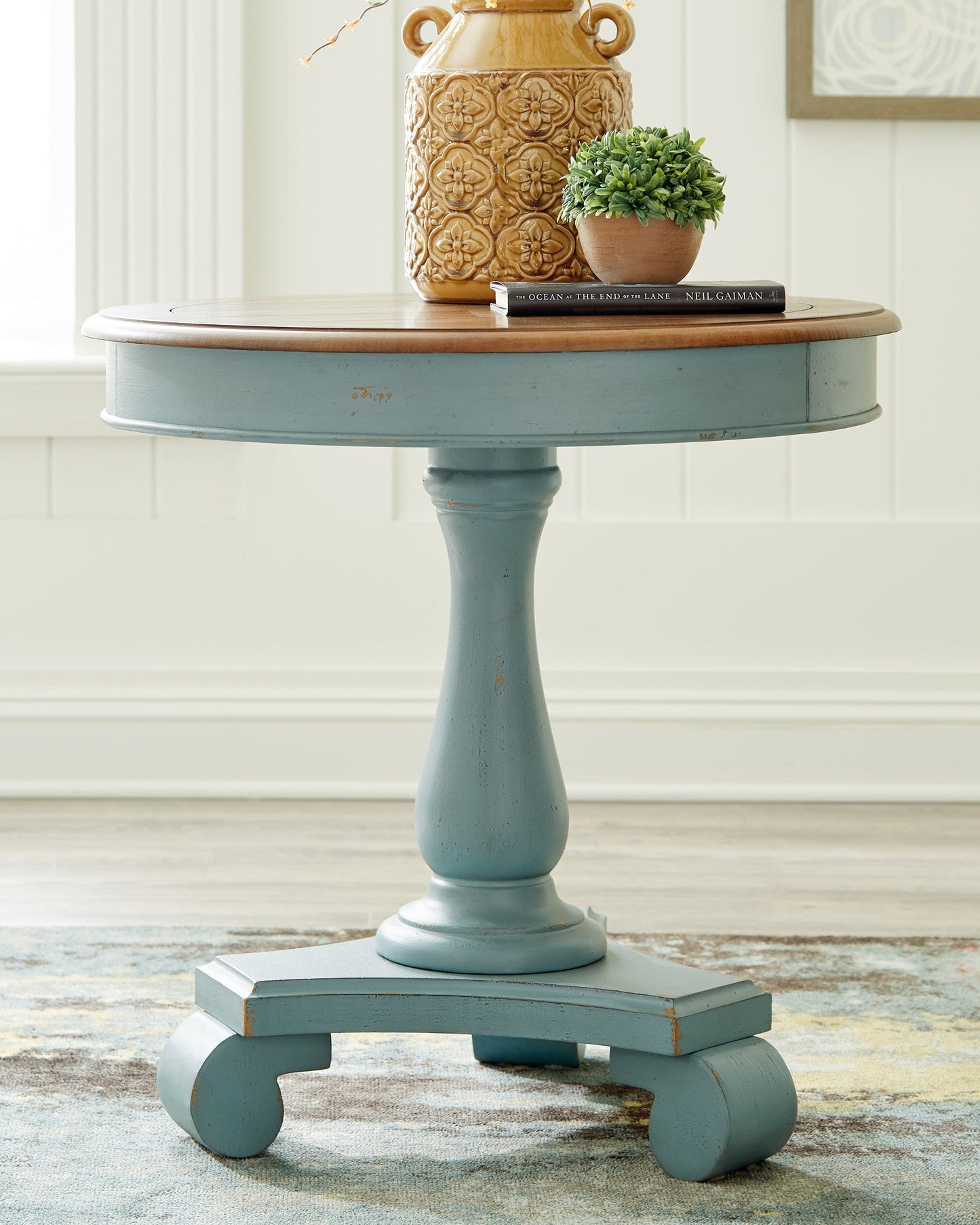 Mirimyn Teal/Brown Accent Table