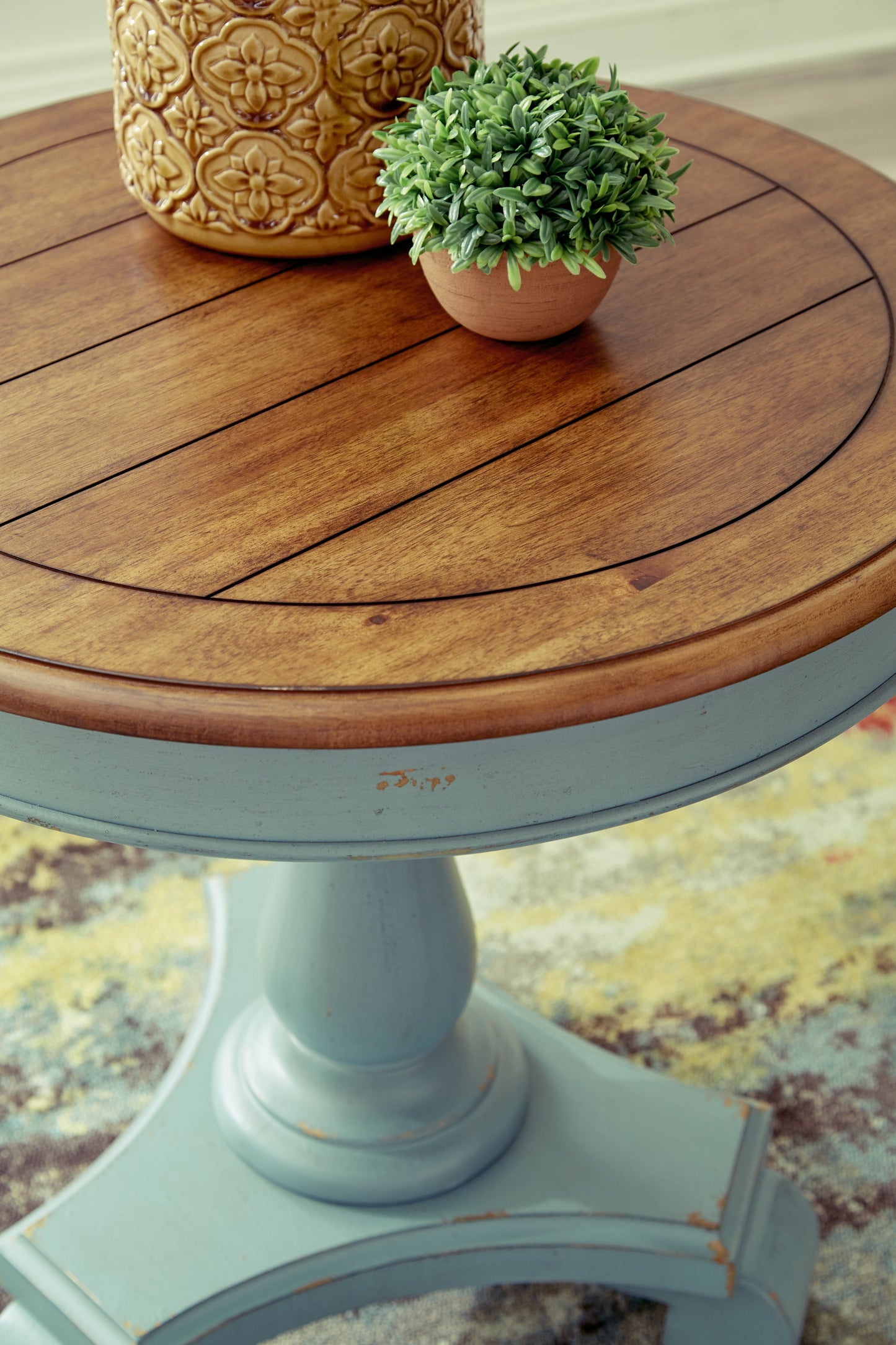 Mirimyn Teal/Brown Accent Table