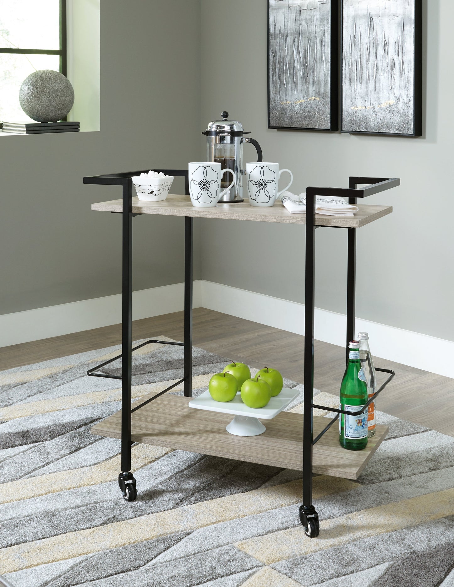 Waylowe Brown/Black Bar Cart