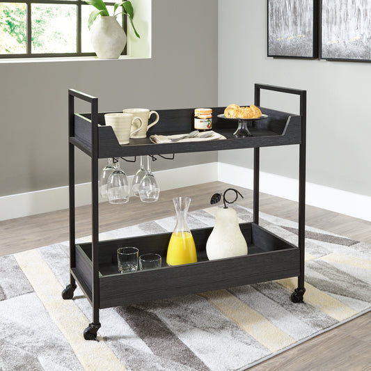 Yarlow Black/Gray Bar Cart