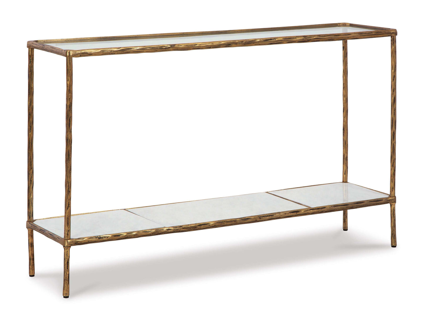 Ryandale Clear Glass & Marble Sofa Table