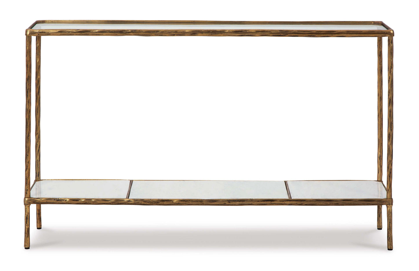 Ryandale Clear Glass & Marble Sofa Table