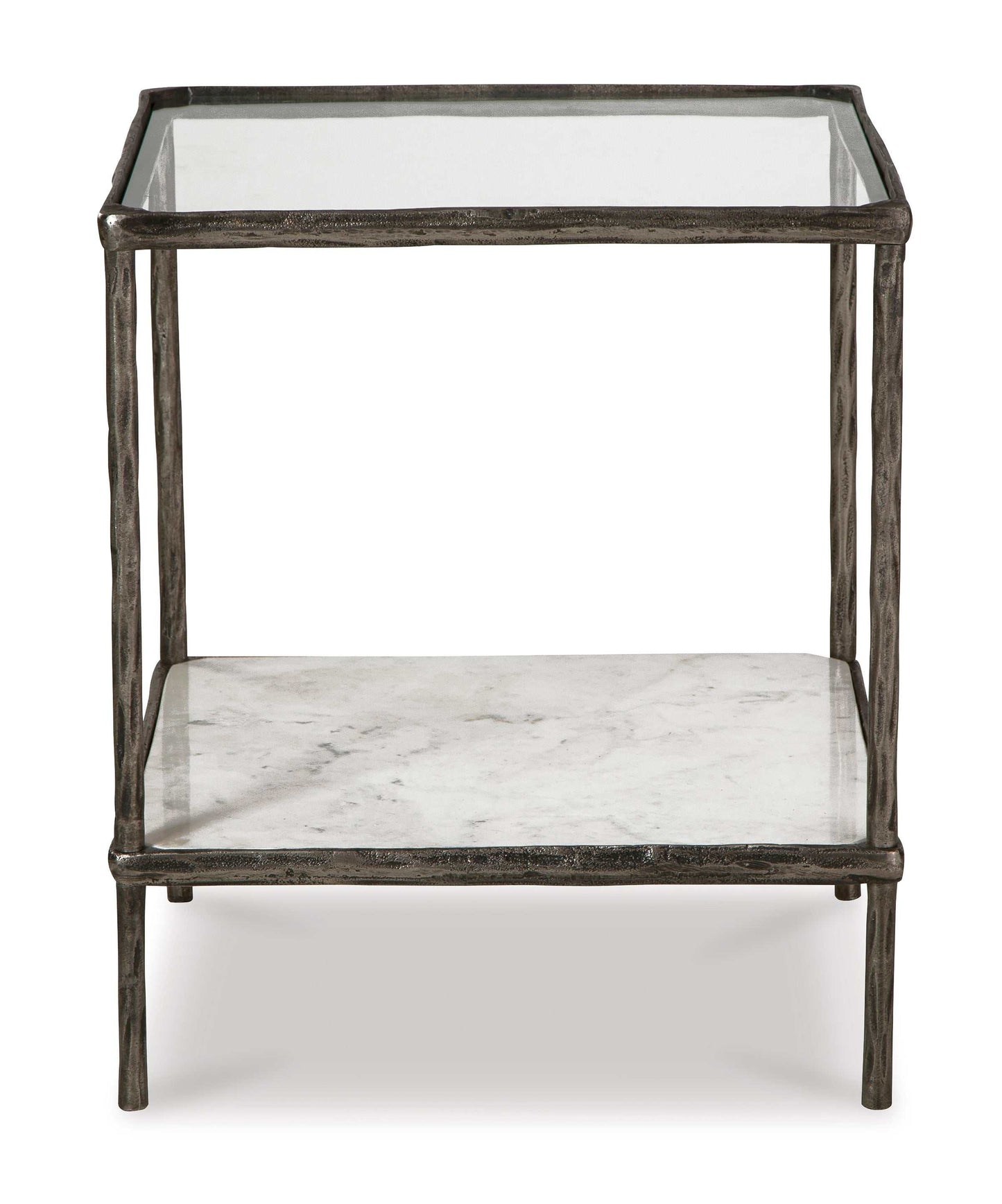 Ryandale Clear Glass & Marble End Table