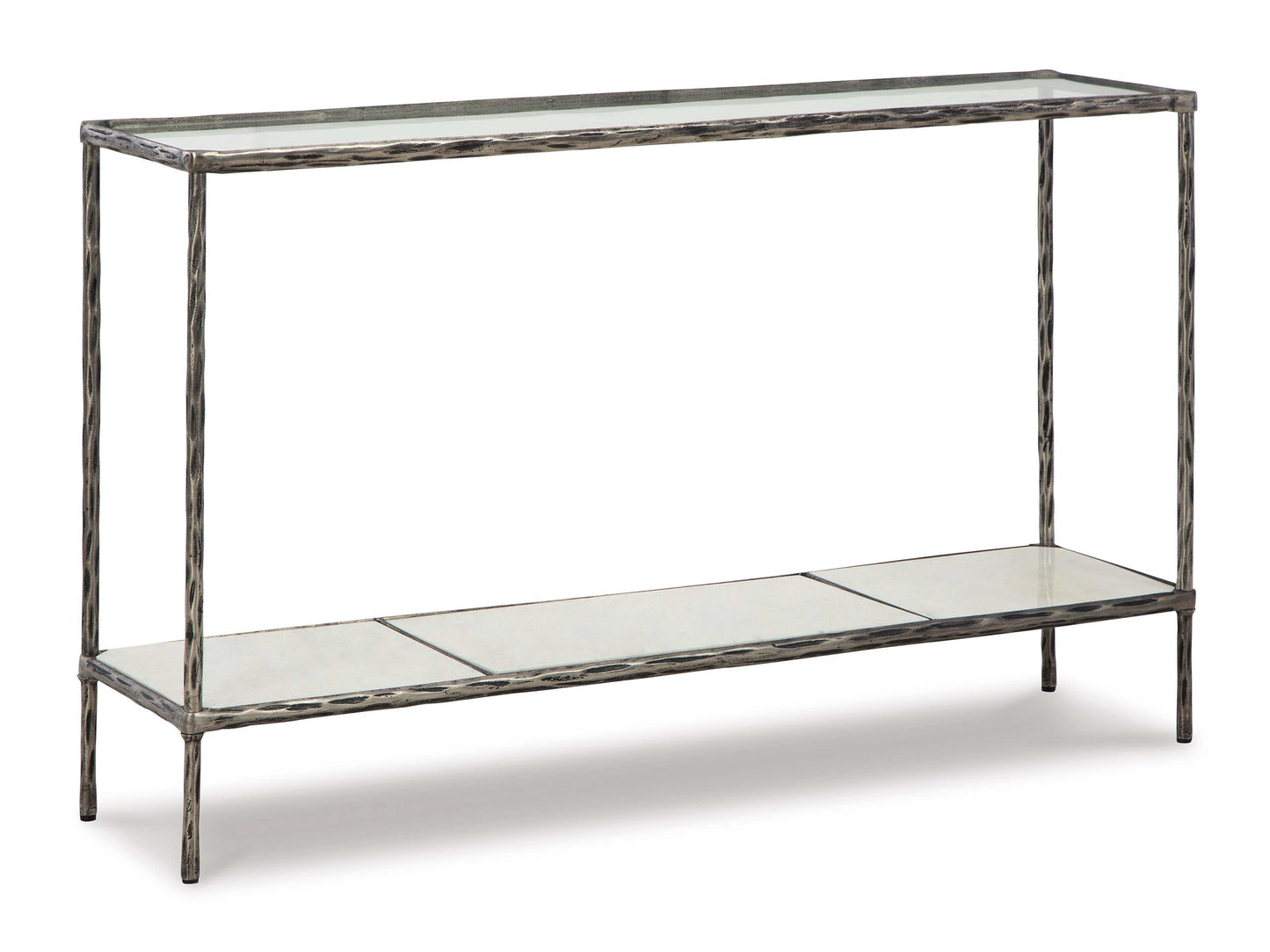 Ryandale Clear Glass & Marble Sofa Table