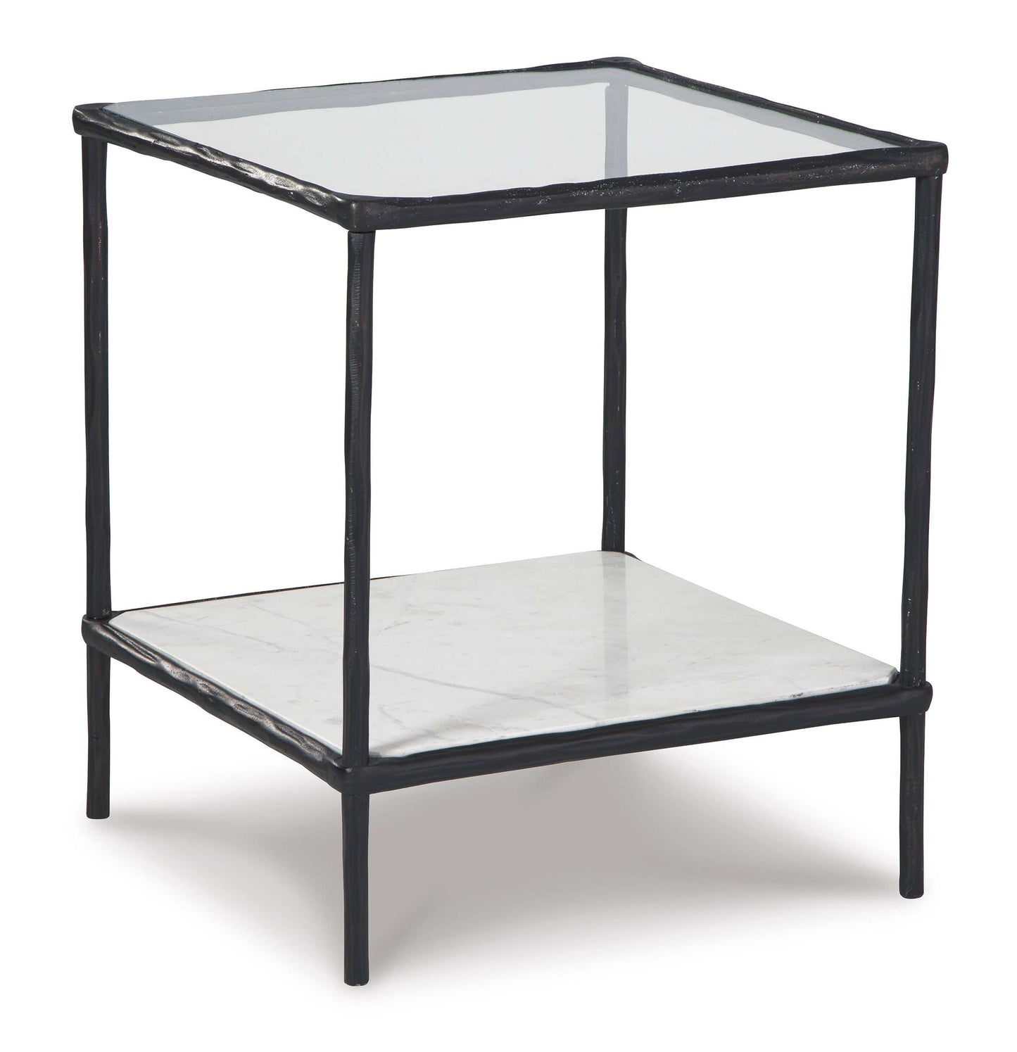 Ryandale Clear Glass & Marble End Table