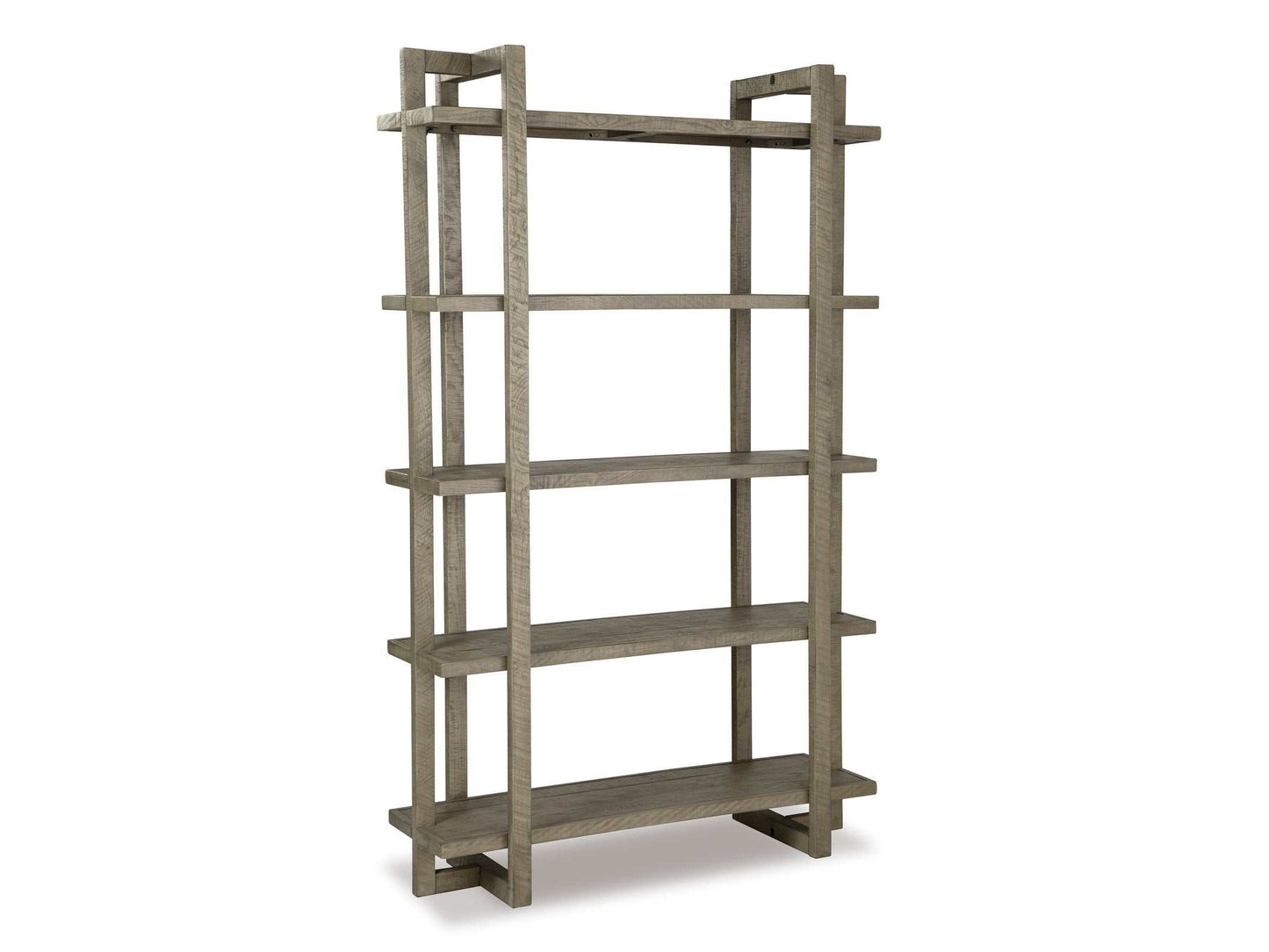 Bergton Distressed Gray Bookcase