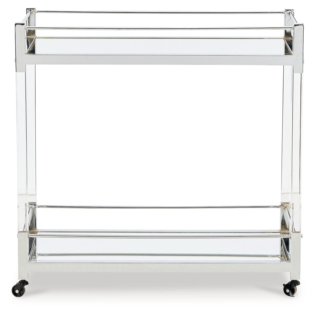 Chaseton Clear/Silver Finish Bar Cart