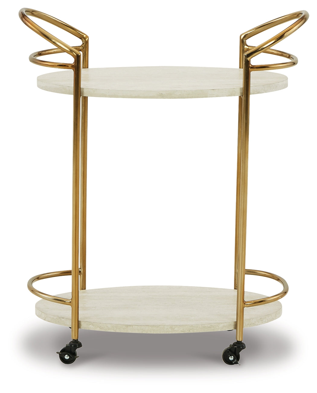 Tarica Cream/Gold Finish Bar Cart