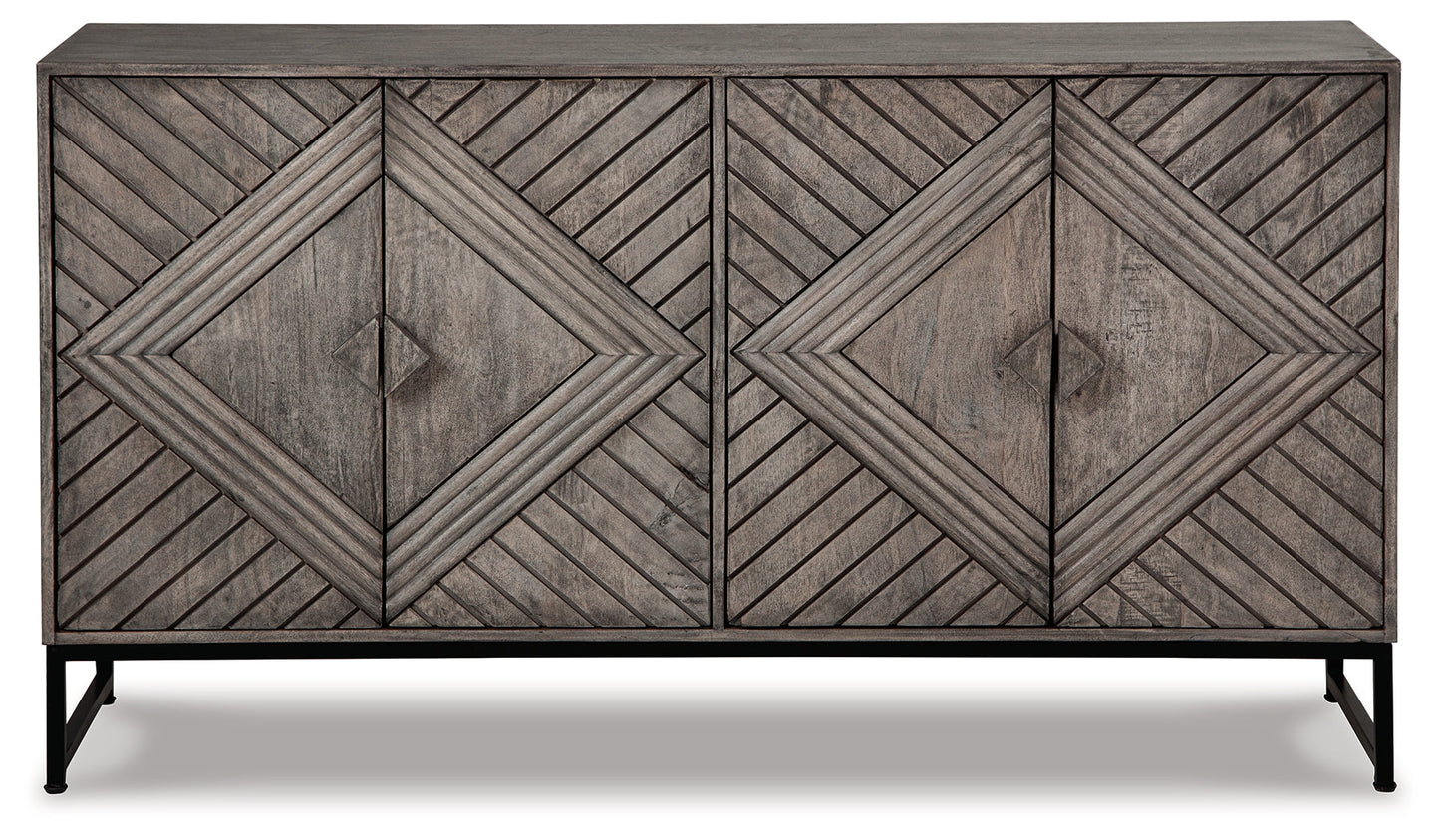 Treybrook Distressed Gray Accent Cabinet