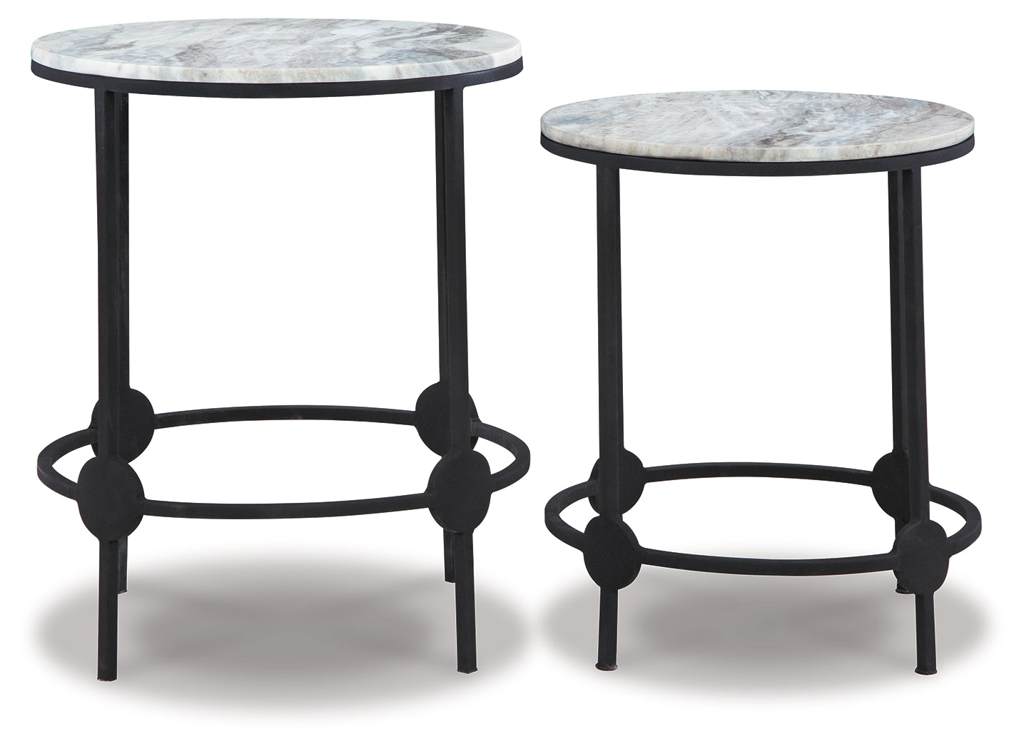 Beashaw Gray/Black Accent Table (Set of 2)