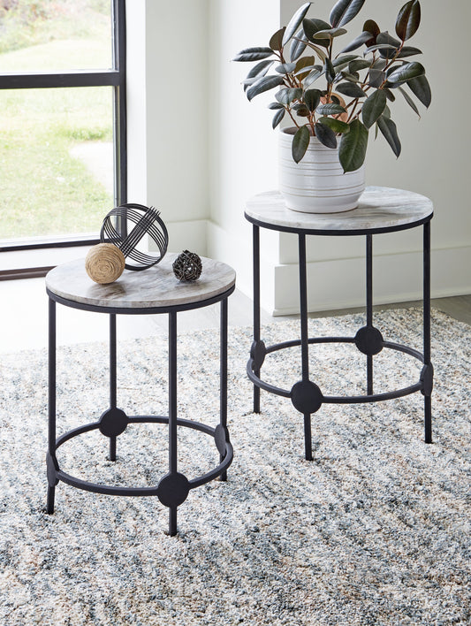 Beashaw Gray/Black Accent Table (Set of 2)