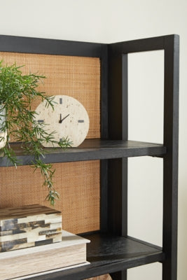 Abyard Black/Natural Bookcase - Ornate Home